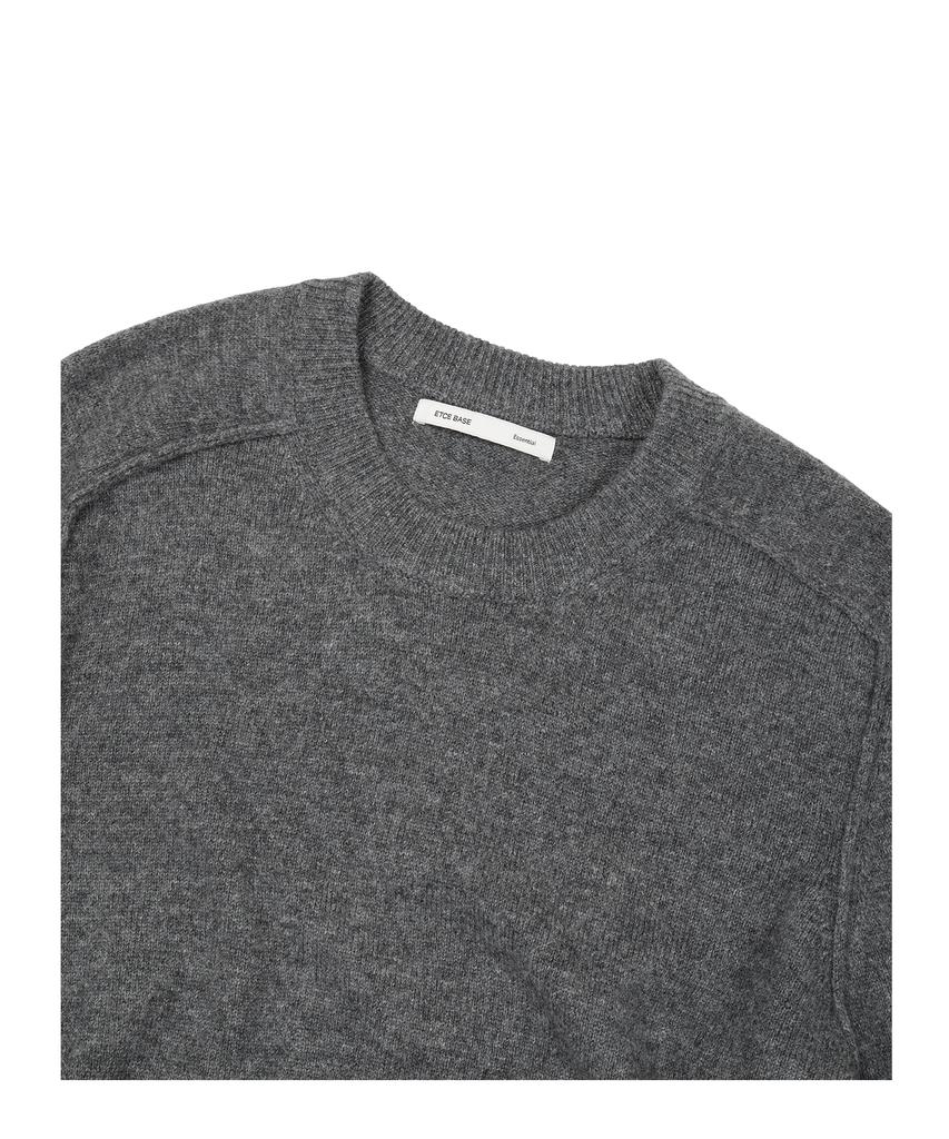 ETCE (Base) Layered Cuff Round Knit (Gray)