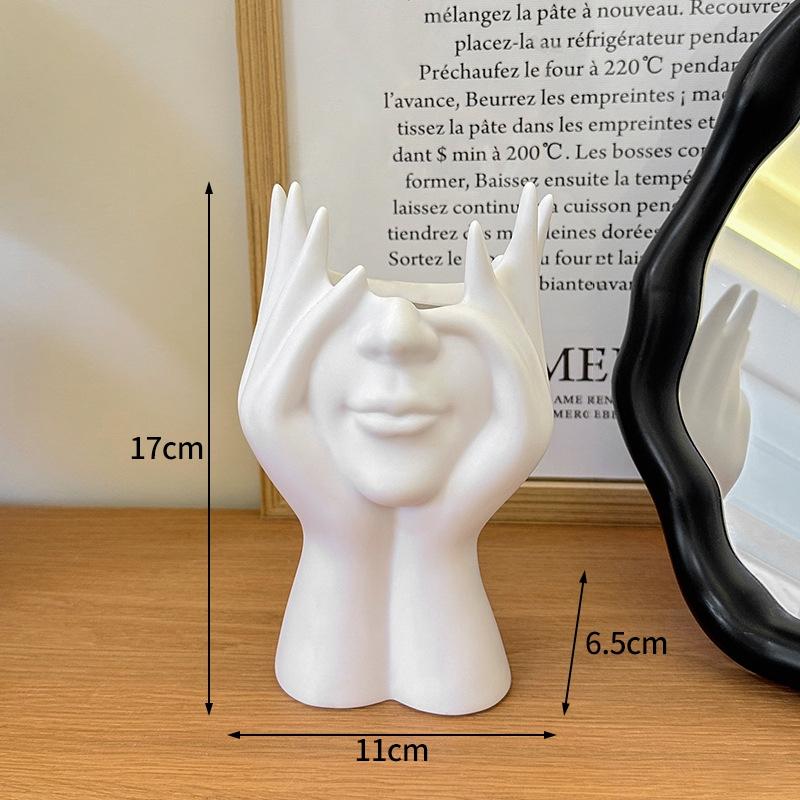 Modern Flower Vase Plastic Plants Pot White Imitation Ceramic Flower Vases Flower Arrangement Home Living Room Wedding Decor