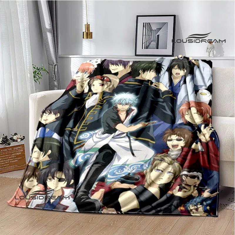 GINTAMA Cartoon Printed Blankets Picnic Blanket Warm Flannel Blankets Home Bed Linings Blankets for Beds Birthday Gift