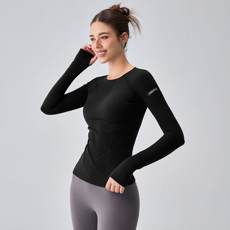 

Mitaogirl Кендалл Одежда для тренировок с длинным рукавом для йоги Женская одежда для пилатеса Короткие топы для тренировок Футболка для бега с быстрой сушкой Black L