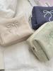 Solid Bow Embroidery Makeup Bag, Large Capacity Multifunctional Toiletry Bag, Lipstick Makeup Storage Makeup Bag