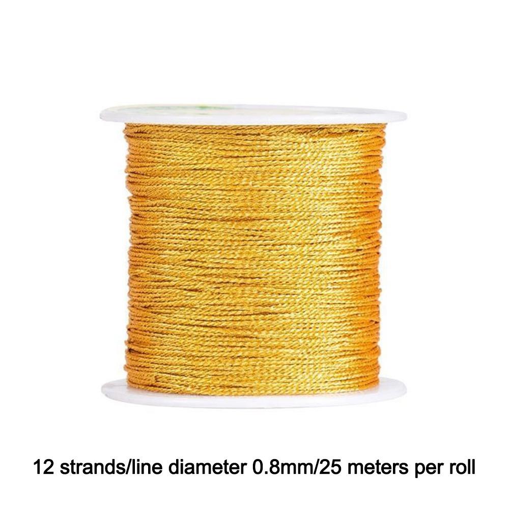 

0.2-0.8mm Macrame Cord Gradient Color Braided Rope Gold Silver Thread Handmade Accessories Gold-0.8mm-25m