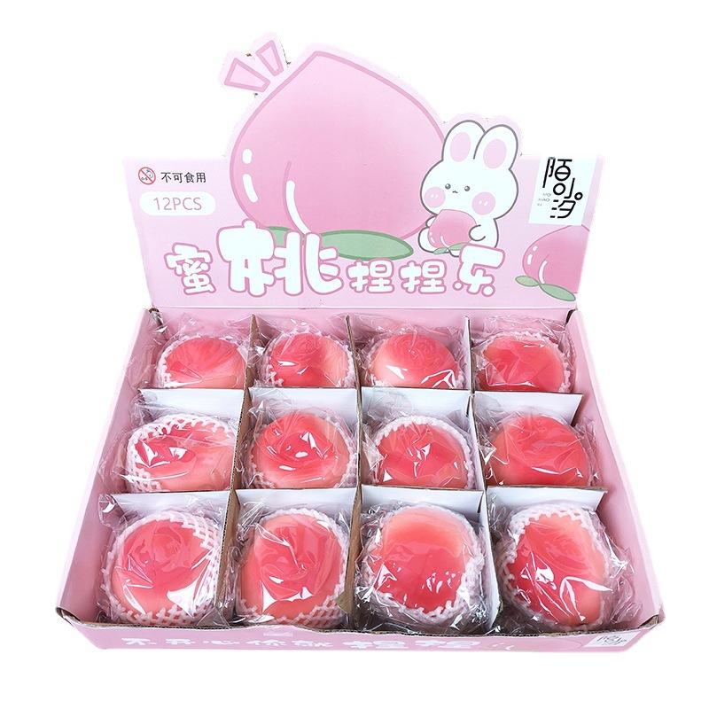 Anti-Stress Toy Cute Peach Squeeze Fidget Toys Squishy Funny Stress Relief For Kids Adults Gift Prop 1pcs J183 Stylish Appearance Practical Daily Use