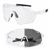 Morytrade Photochromic Cycling Glasses UV400 Windproof Lightweight PC Lens Use Cycling Running Outdoor Sports Glasses Day/Night (White)