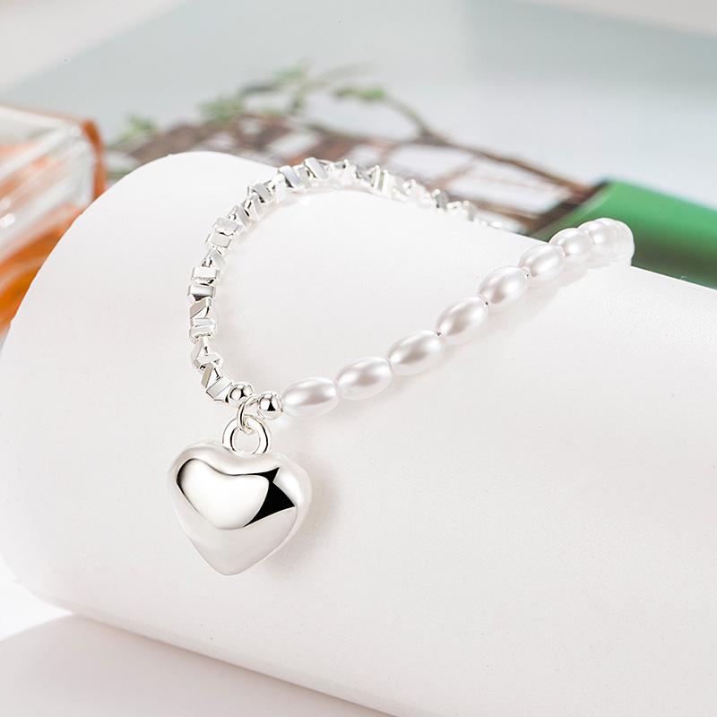 Fashion Ladies Pearls Love Heart Stars Bracelet Jewelry