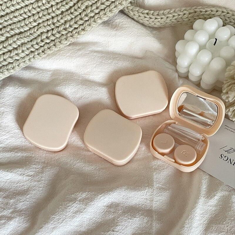 Weiß, rosa, gelb, für Brillen, Kosmetik, Kontaktlinsen, Box, Kontaktlinsen-Etui für Augen, Reiseset, Halter, Behälter, Reisezubehör