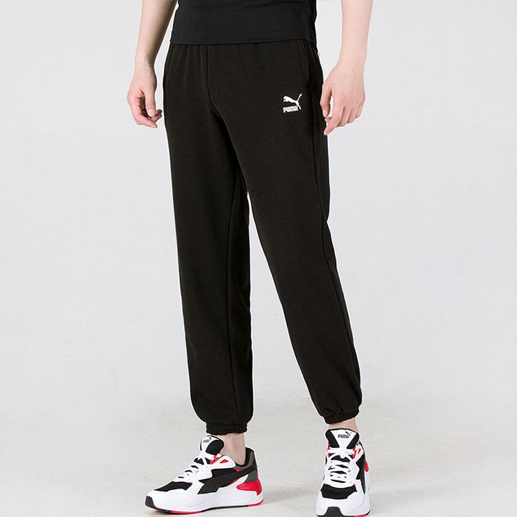 Puma CLASSICS Knitted Sweatpants Men's Black Moderate Cuffed Pants (Unisex) Knitted Sweatpants 535261 01