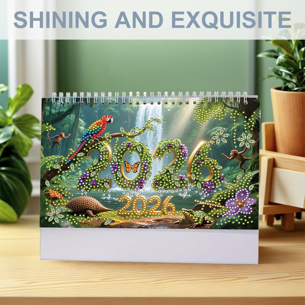 5D/DIY Calendar Diamond Art Paper Desk Calendar Diamond Decorations Calendar Shiny Rhinestones Decor Calendar for New Year Gifts