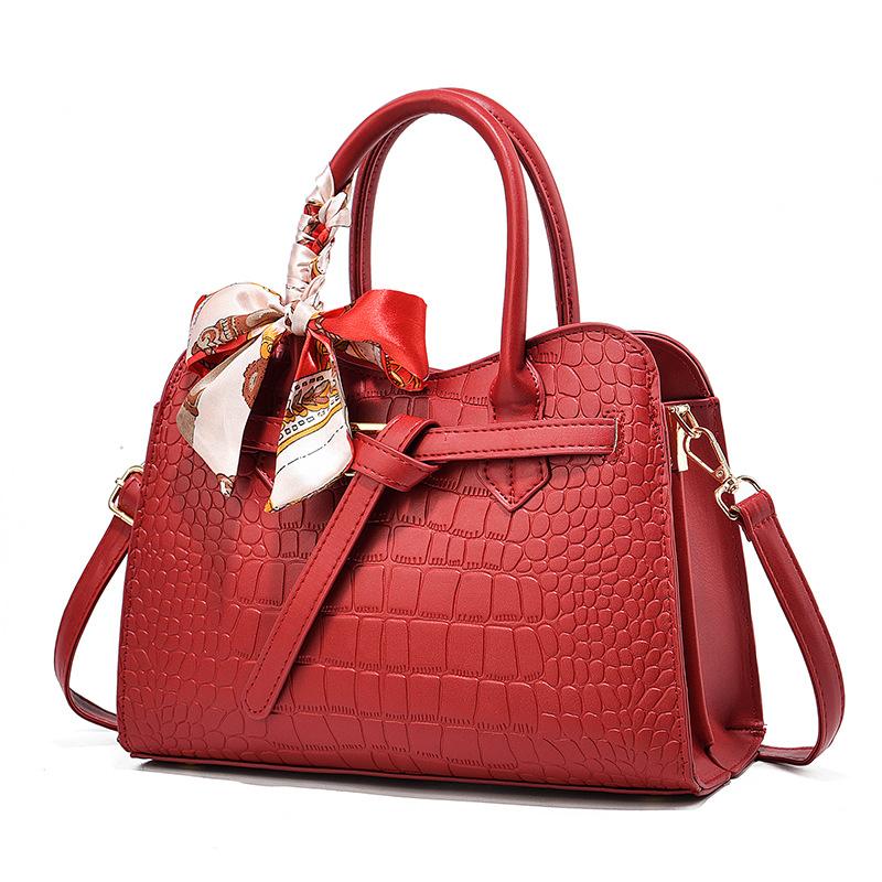 Handbag Crocodile Pattern PU Material Large Bag Single Shoulder Oblique Span Bag