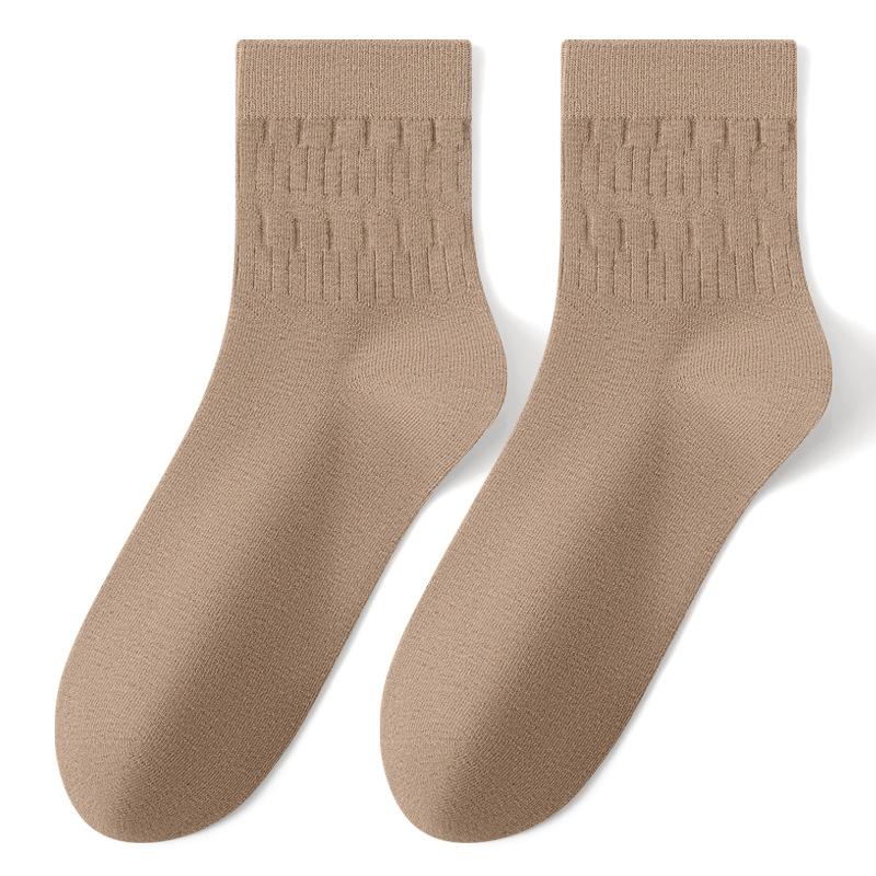 Men's Autumn and Winter Business Sports 7A Antibacterial and Deodorizing Mid Calf Socks