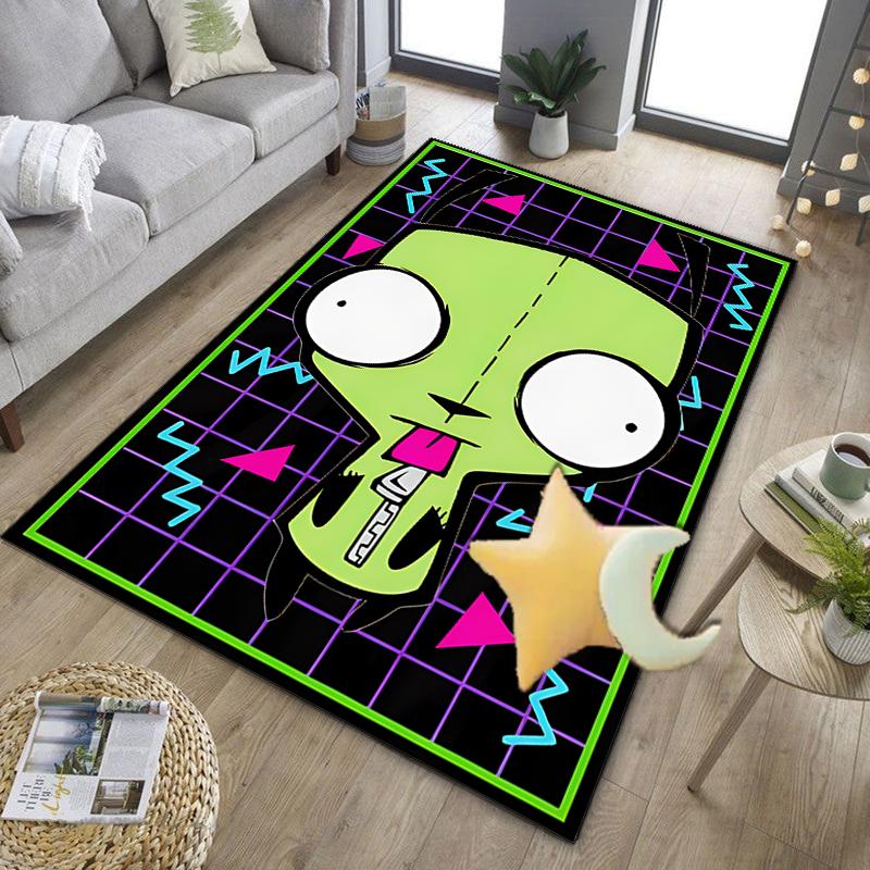 Alien Invasion Pattern Office Rug Chair Mat, Game Carpet, Suitable for Front Door, Bedroom, Living Room, Desk, Holiday Gift