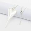 European and American new women's heart-shaped long sweater chain necklace fashion trend versatile metal accessories