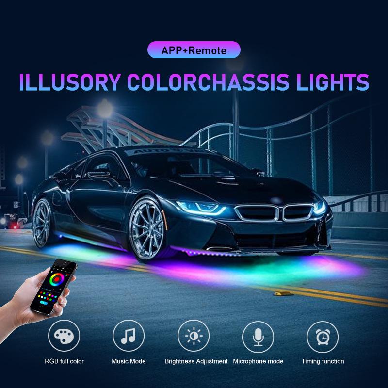 RGB LED Underbody Lights with Wireless Remote - Dreamcolor Flowing, High-Brightness Decorative Kit