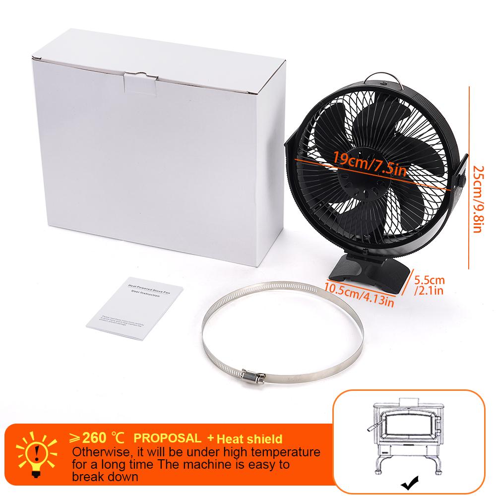 2 In 1 Wall Mounted Stove Fan 6 Blades Free Standing Fireplace Fan Log Wood Burner Ecofan Quiet Home Efficient Heat Distribution