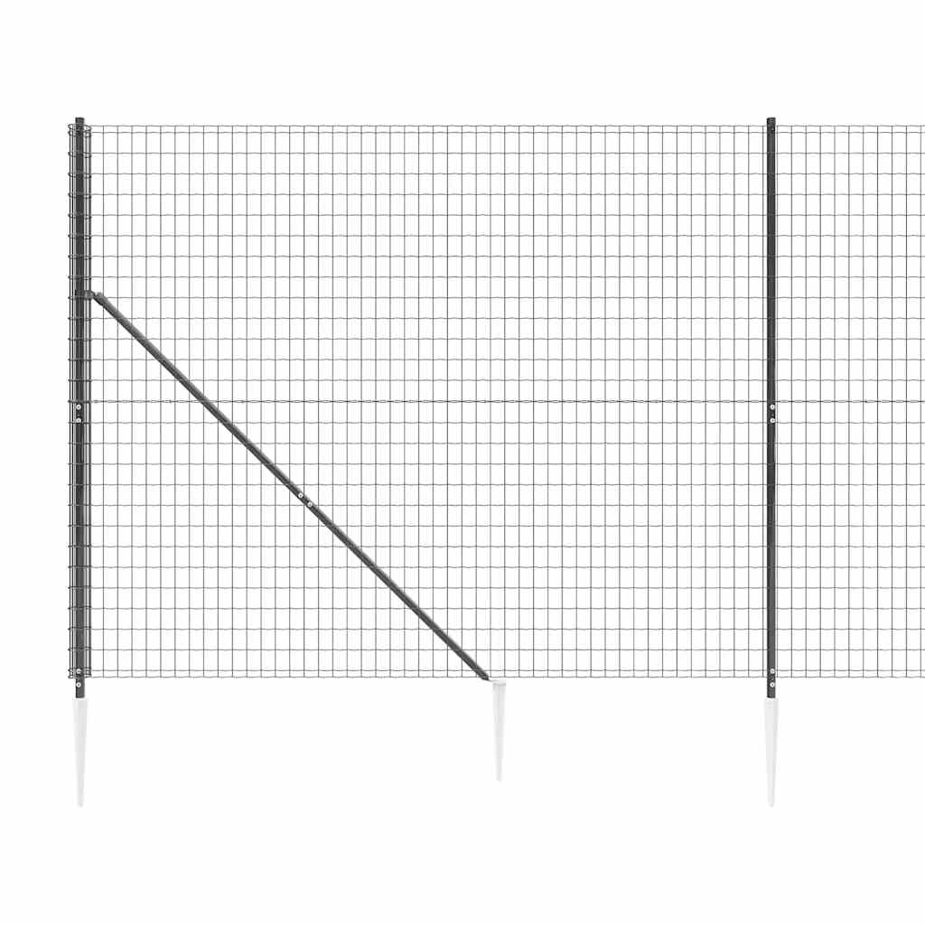 Vidaxl Ogrodzenie Z Siatki, Z Kotwami, Antracytowe, 1,4X10 M