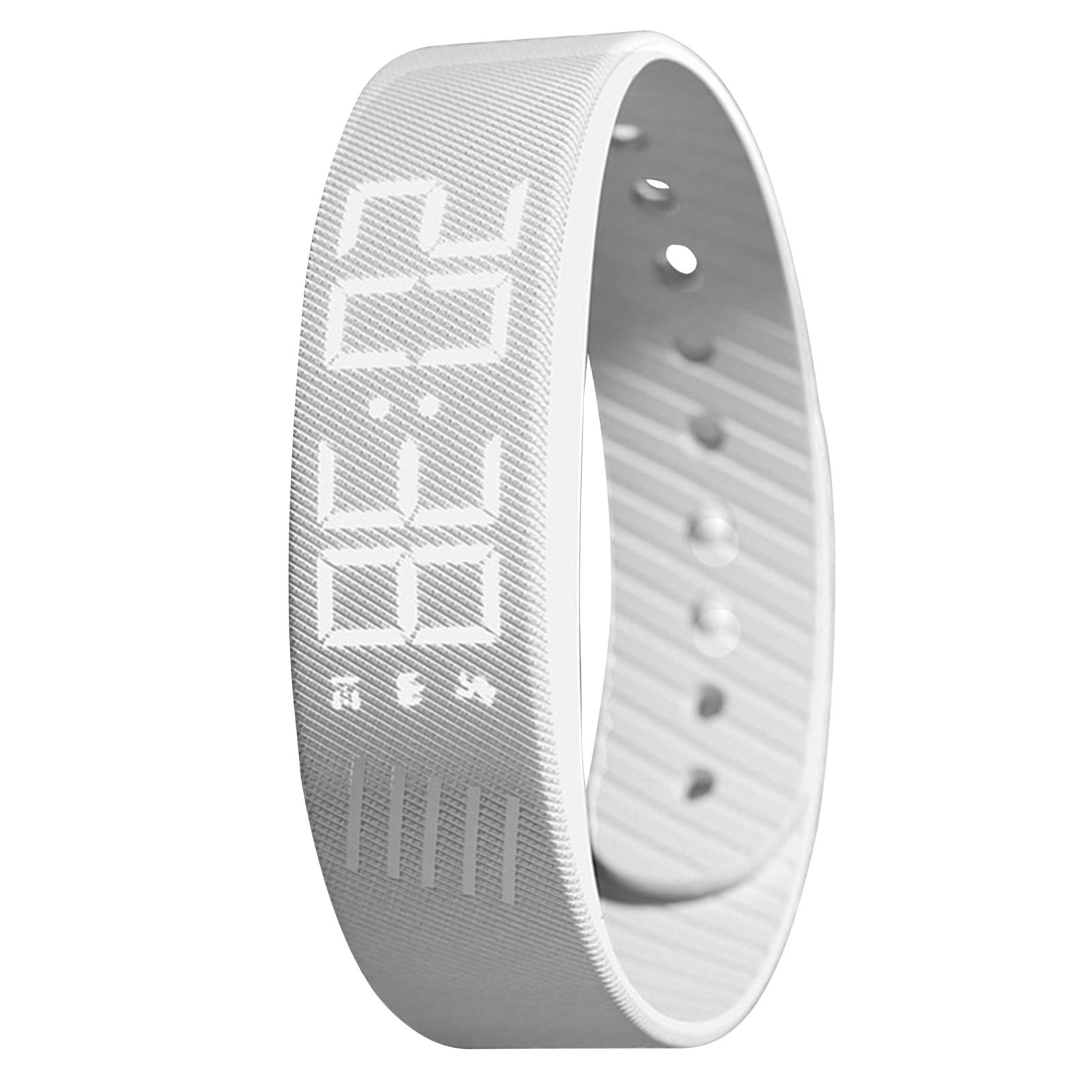 Vibrating Alarm Wristband Waterproof Alarm Clock Watches with Step Counter Silent Wrist Shock Bands Smart Bracelet белый