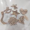 Nordic Style Christmas Ornaments Set: Wooden Snowflake, Rocking Horse, Star, Angel, Heart, Tree - 6pcs