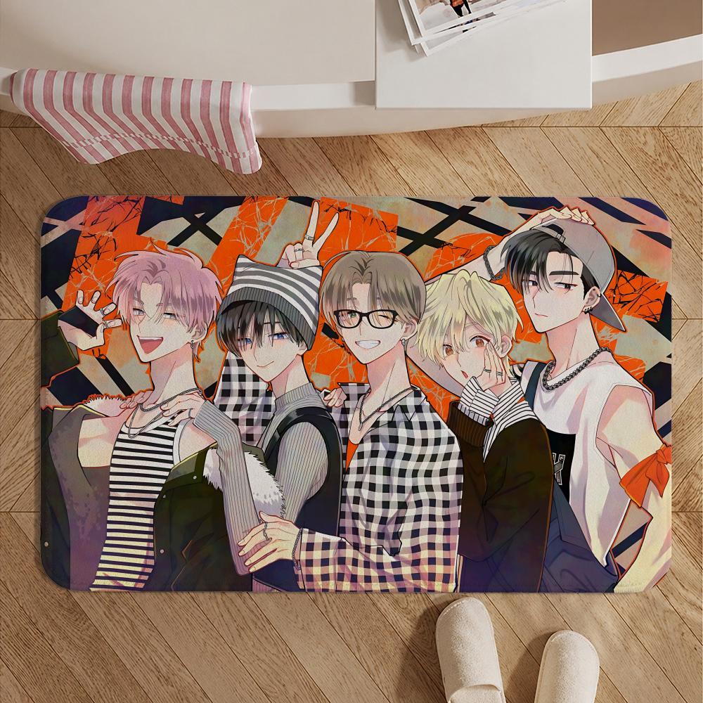 Manga-Tamon-kun Ima DocchiS Floor Mat Soft Non-Slip Bath Mat, Bedside Carpet, Absorbent Doormat for Home