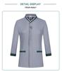Women's Three-Quarter Sleeve Hotel Attendant Uniform with Print Embroidery