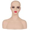 Mannequin Head with Shoulders Skin-Toned Hairpiece Stand Lifelike