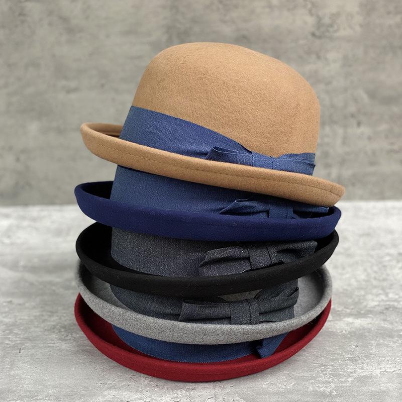 Wool, Curled Top Hat, Dome Ball Hat, Fashion Wool Hat, Women'S Autumn And Winter Korean Version, All-Match, Traveling And Shopping