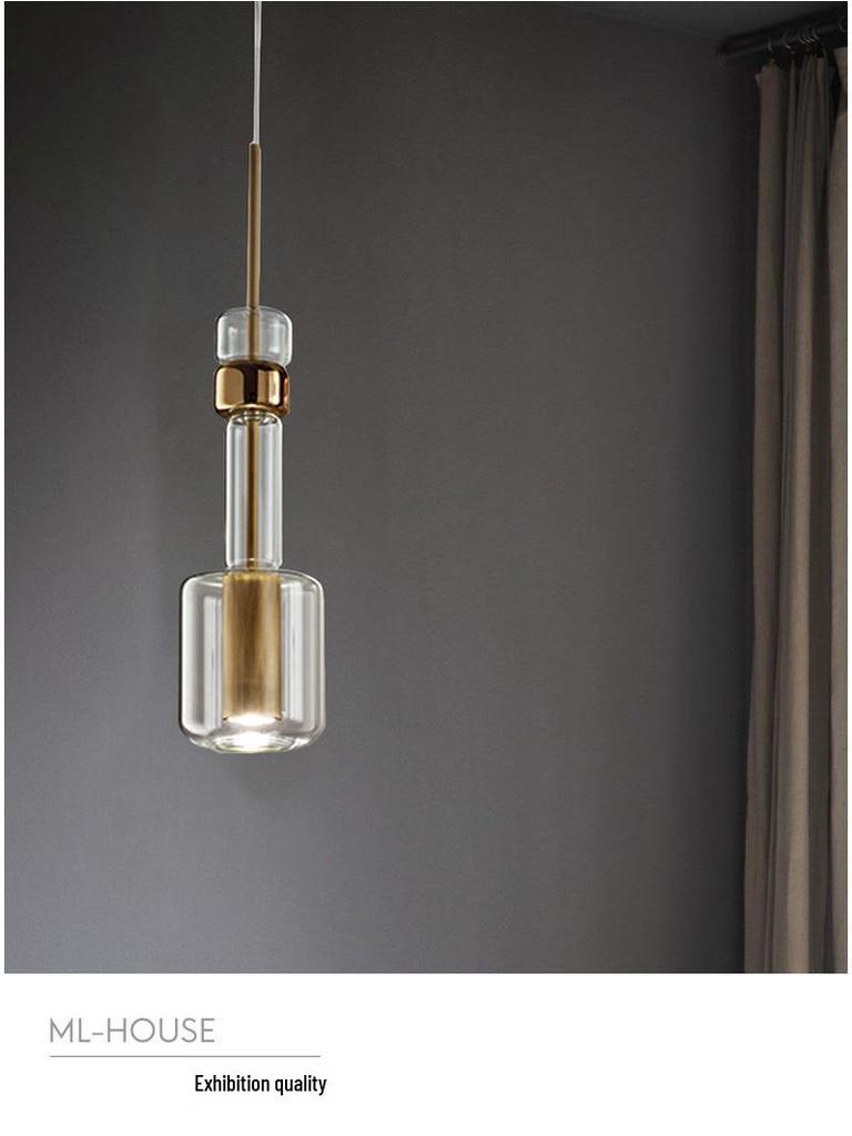 Nordic Creative Pendant Light - Designer Black & Gold Art Glass for Bedroom or Restaurant