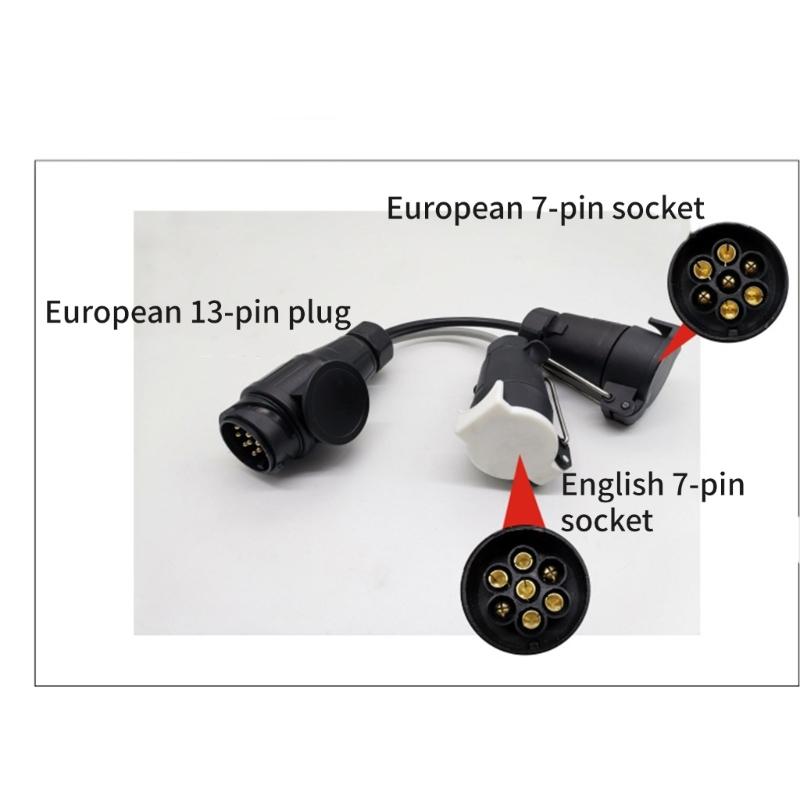 7 Way Trailer Plug Extension Cord Heavy Duty 7 Pin to 13 Pin Wiring Harness Cable Tow Wiring Connector