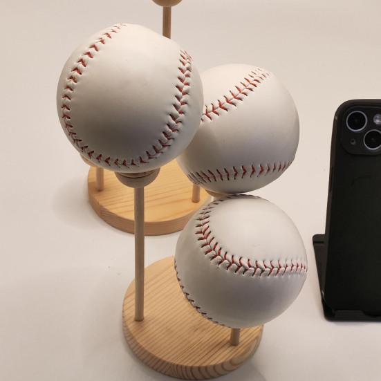 1 Set Wooden Baseball Display Stand 3 Balls Show Holder Multifunction Tennis Golf Sports Balls Base Desktop Rack Baseball Enthusiast Gift