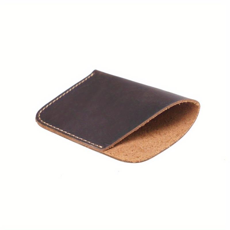 1 Pc Portable Leather Money Bag Hand-Stitched Vintage Cowhide Wallet Card Holder Pouch Organizer