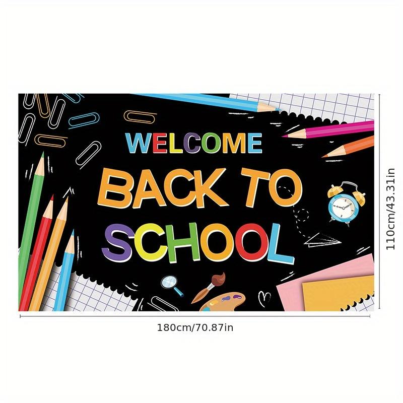 

1pc Welcome Back To School During The Opening Season. Background Cloth, Banner, Flag, Atmosphere, Decoration, Party Decorations Color board