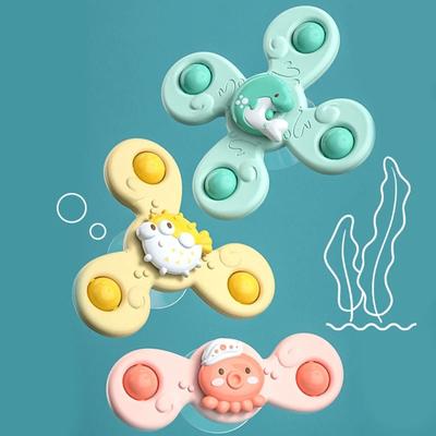3 bucăți/set de jucării de baie pentru bebeluși, ventuză amuzantă de scăldat, ventuză, desene animate, zornăițe, jucării educative pentru copii, băieți, cadou