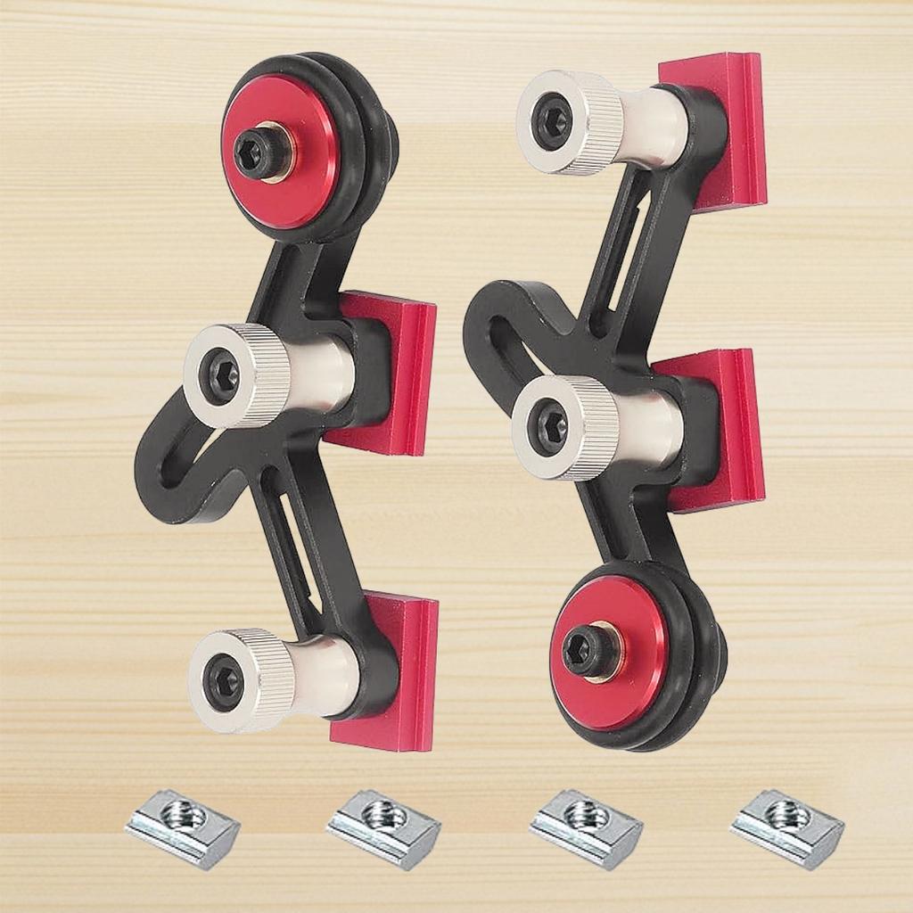 2pcs Aluminum Adjustable One-Way Precision Stock Feeder Guide, Anti-Rebound Safety Push Block for Woodworking Cutting Assistance