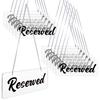 1set 12pcs Rectangle Acrylic Reserved Sign Hanging Ornaments with Polyester Double-Sided Satin Ribbons Clear 31mm