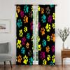 2pcs Colorful Pet Paw Print Pattern Curtains, Designed for Light Blocking, Premium Material, Suitable for Pet Lover's Room, Livi