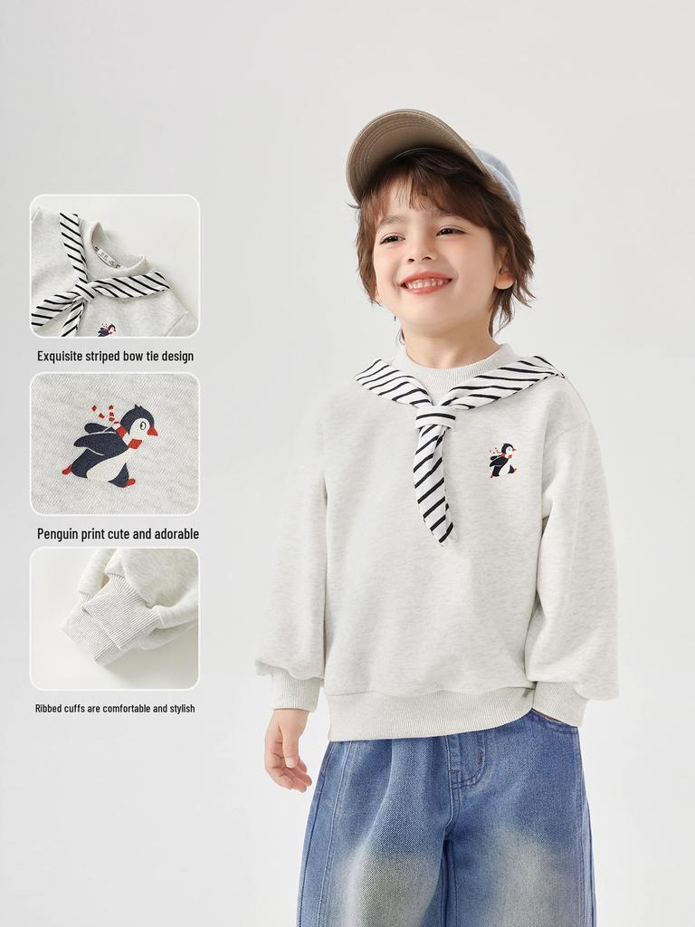Right European Style Boys' Fake Two-Piece College Hoodie - 2026 Spring/Autumn Trendy Kids Clothing