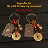1Pcs Bagua Tai Sui Brand Keychain Brass Gourd Five Emperors Money Keychain Metal Fengshui Pendant Couple Car Key Chain Gift