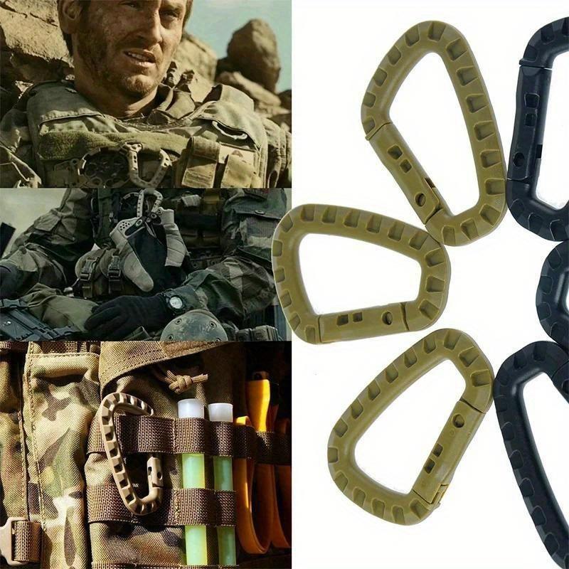 1Pc Durable Backpack Buckles, Carabiner Plastic Hooks, D Shape EDC Gear for Outdoor Camping