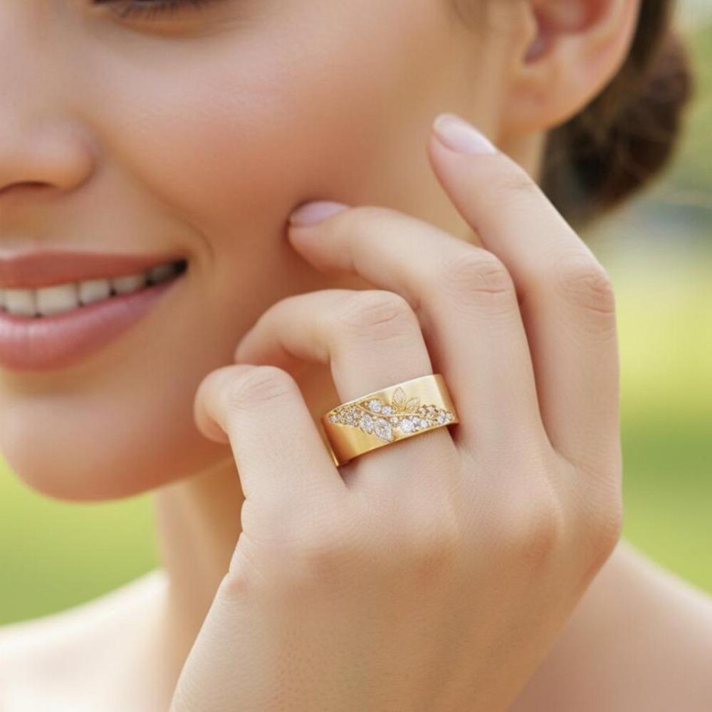 Elegant Leaf Marquise Zircon Ring for Women Stylish Versatile Engagement Jewelry