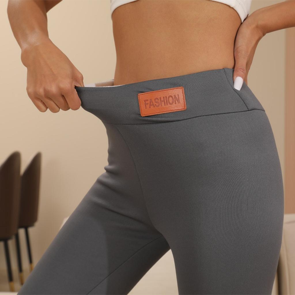 300-390g Thickened Lamb Wool Leggings with Added Fleece, Women's Outerwear, Pencil Pants with Small Legs, High Waist, Slim Fit, and Warm Pants