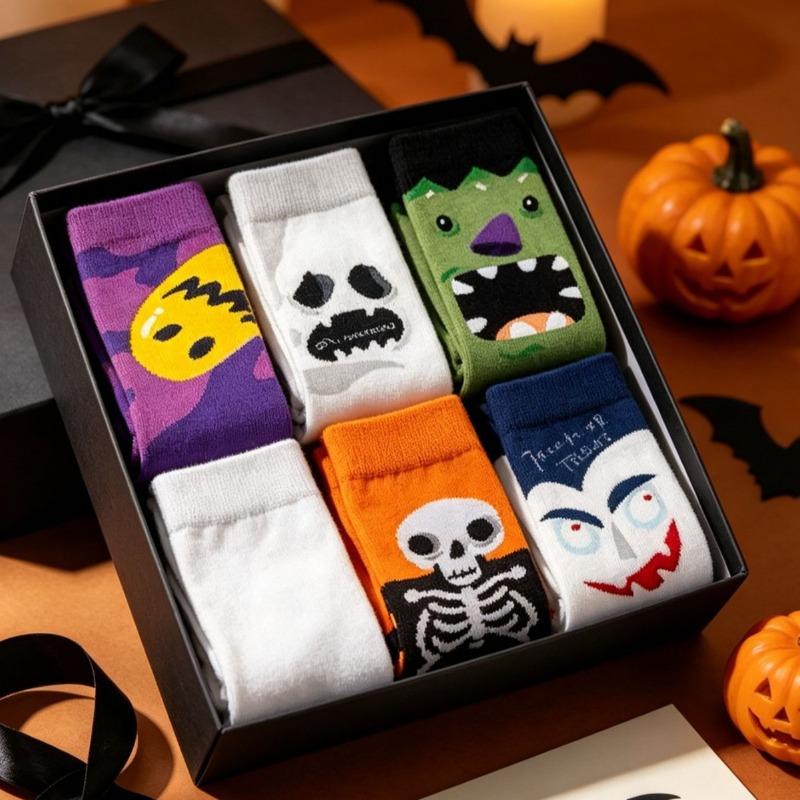 Socks Halloween Men's and Women's Large Pumpkin Medium Socks Couple's Long Socks