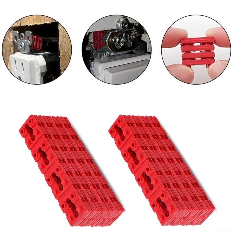 48pcs Plastic Outlet Shims Insulating Spacers Safe & Easy Installation Insulating Socket Spacers for Electrical Socket