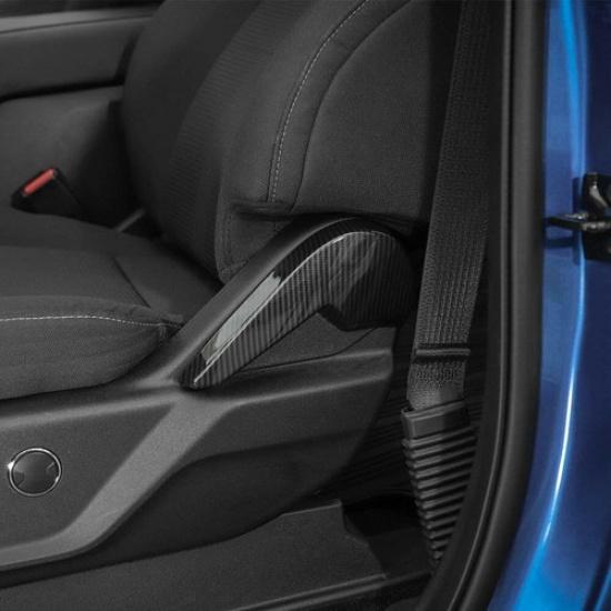 Sitzverstellhebel Knopf Dekor Abdeckung Zierleiste für Ford F150 2015+ Kohlefaser
