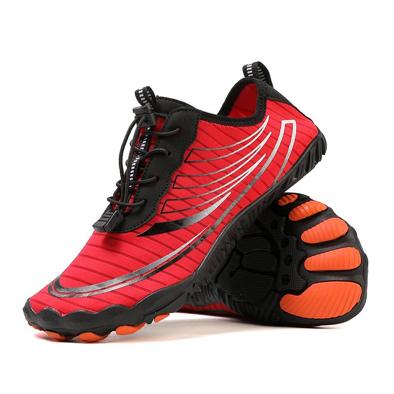 

Летние аквашузы для босых ног для пляжа, плавания, рыбалки, водных видов спорта, активного отдыха, каньонинга, ходьбы по воде, тонизирующей йоги, фитнеса, унисекс 34 красный