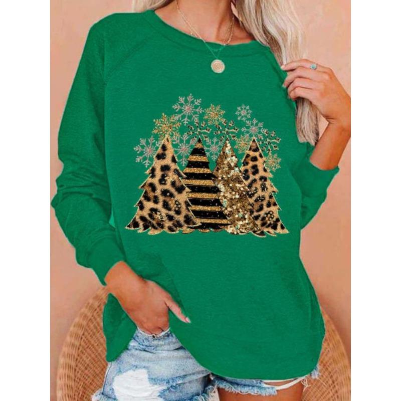 Shoulder sleeves autumn winter letter loose 3D printed long sleeved round neck sweatshirt Pullovers & Long Sleeves (women’s)