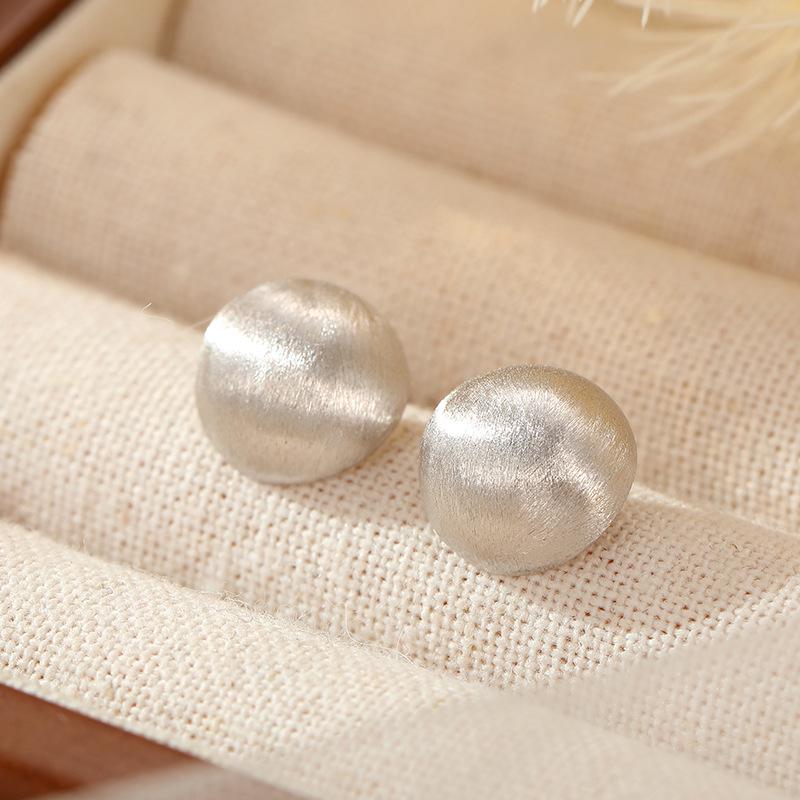 

Серьги-шарики из серебра 925 пробы Banyan Tree в стиле ретро с матовой отделкой для женщин - осенне-зимний стиль 925 Silver платиновый