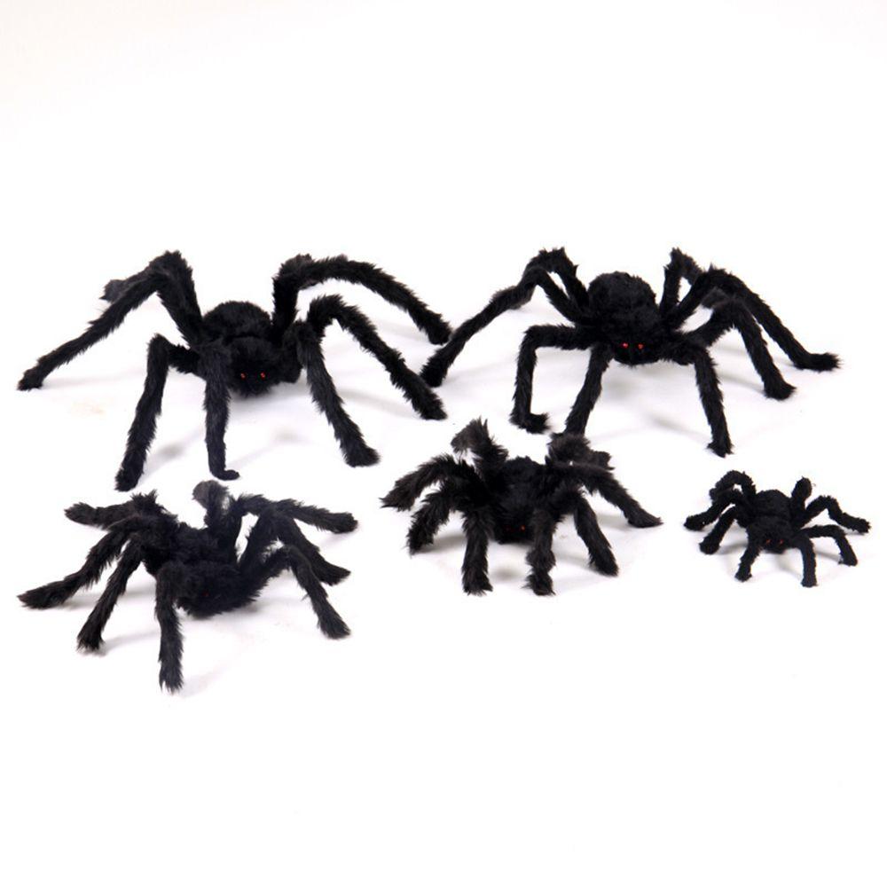 Horror Atmosphere Prank Props Bar Ornament Haunted House Black Plush Spider Halloween Decoration