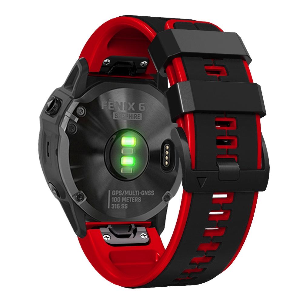 For Garmin Enduro/Tactix Delta/Tactix 7 Pro Pin Texture Silicone Watch Band 26mm Dual Colors Replacement Wrist Strap