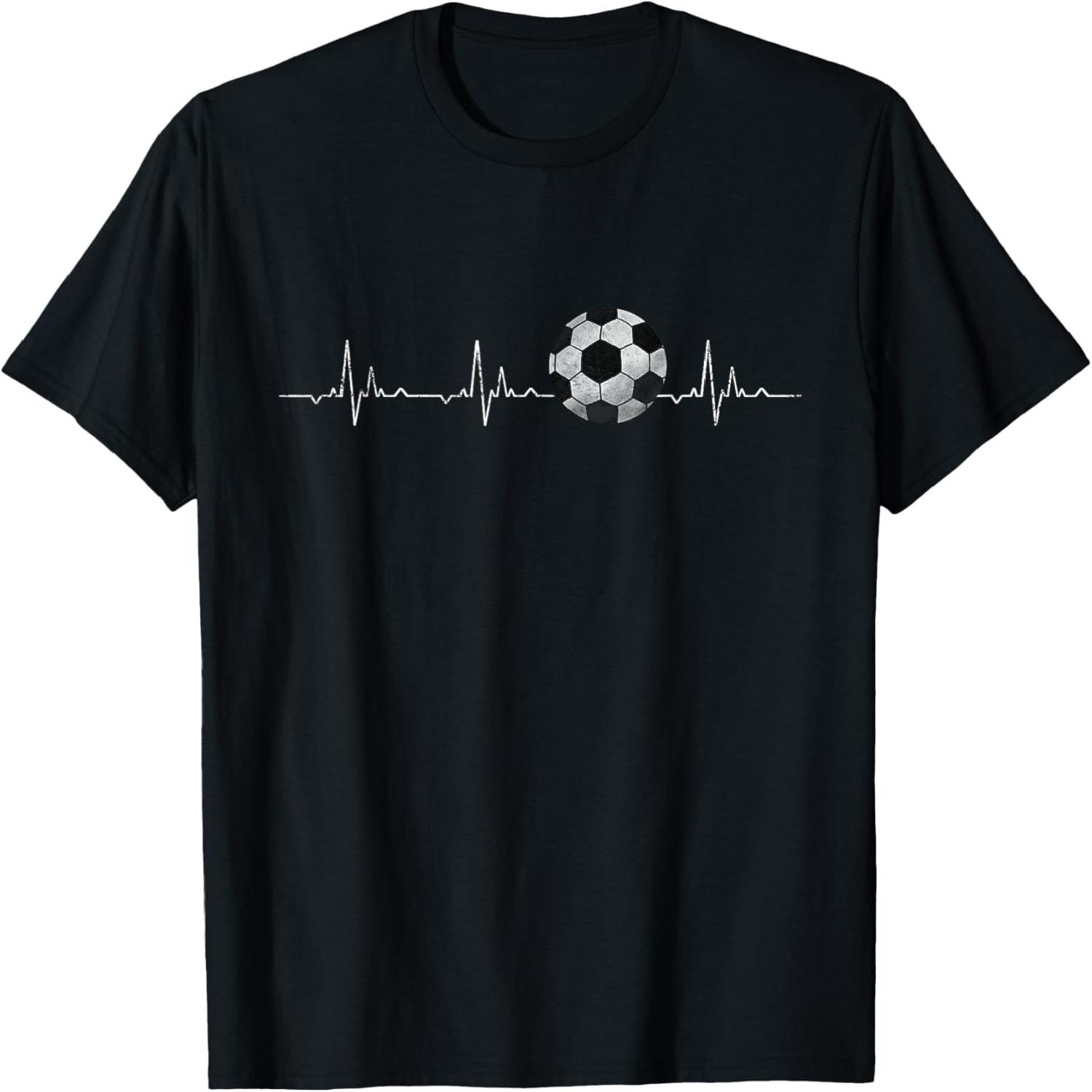 Soccer Ball Heartbeat Funny T-Shirt S разноцветный