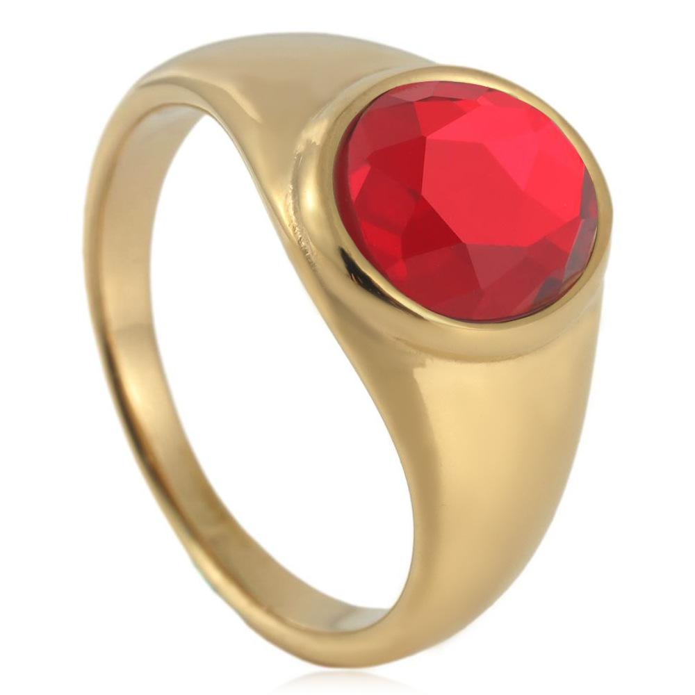 2026 Personalized New Jewelry Red Stone Ring, Fashion Women s Ring, Electroplated Ruby Ring No. 7
