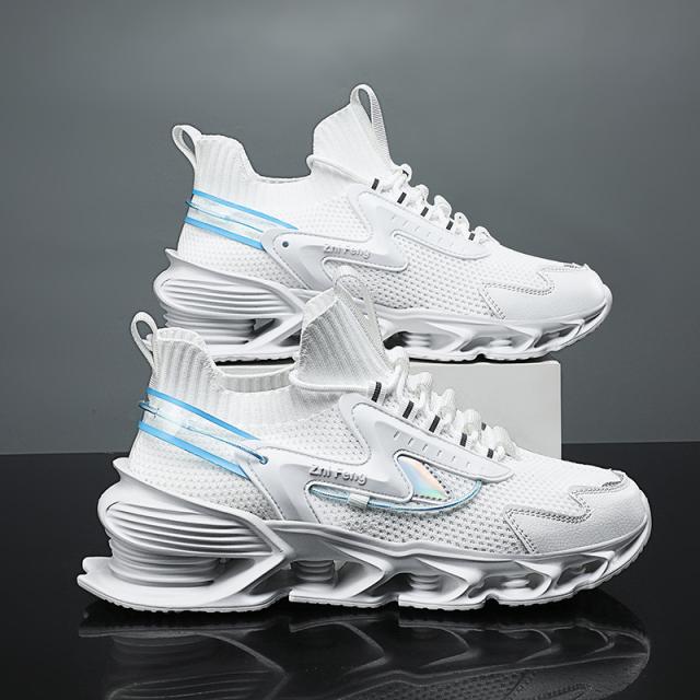 Nya Herr Sneakers Andningsbara Blad Löparskor Herr Dämpande Träningsskor Lätta Stor Storlek Fritidsskor Herrskor